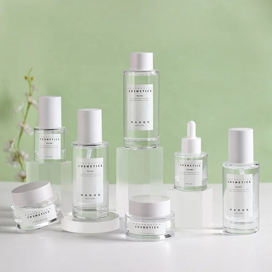 40ml 50ml 100ml 120ml 150ml Clear Glass Cosmetic Bottle Serum Pump Bottle 30ml Glass Dropper Bottle