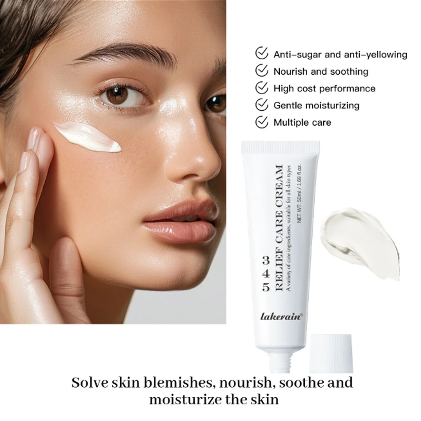 345 Relief Hydrating Face Cream - Moisturizing, Brightening, Lifting & Soothing