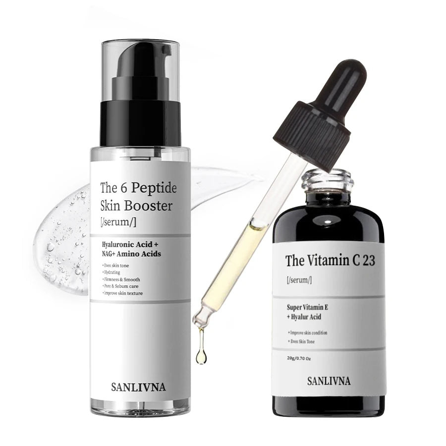 6 Peptide Essence Facial Refreshing Skin Care Set Contains Collagen to Improve Fine Lines, Brighten Skin, Moisturize and Nourish