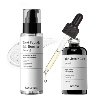 6 Peptide Essence Facial Refreshing Skin Care Set Contains Collagen to Improve Fine Lines, Brighten Skin, Moisturize and Nourish