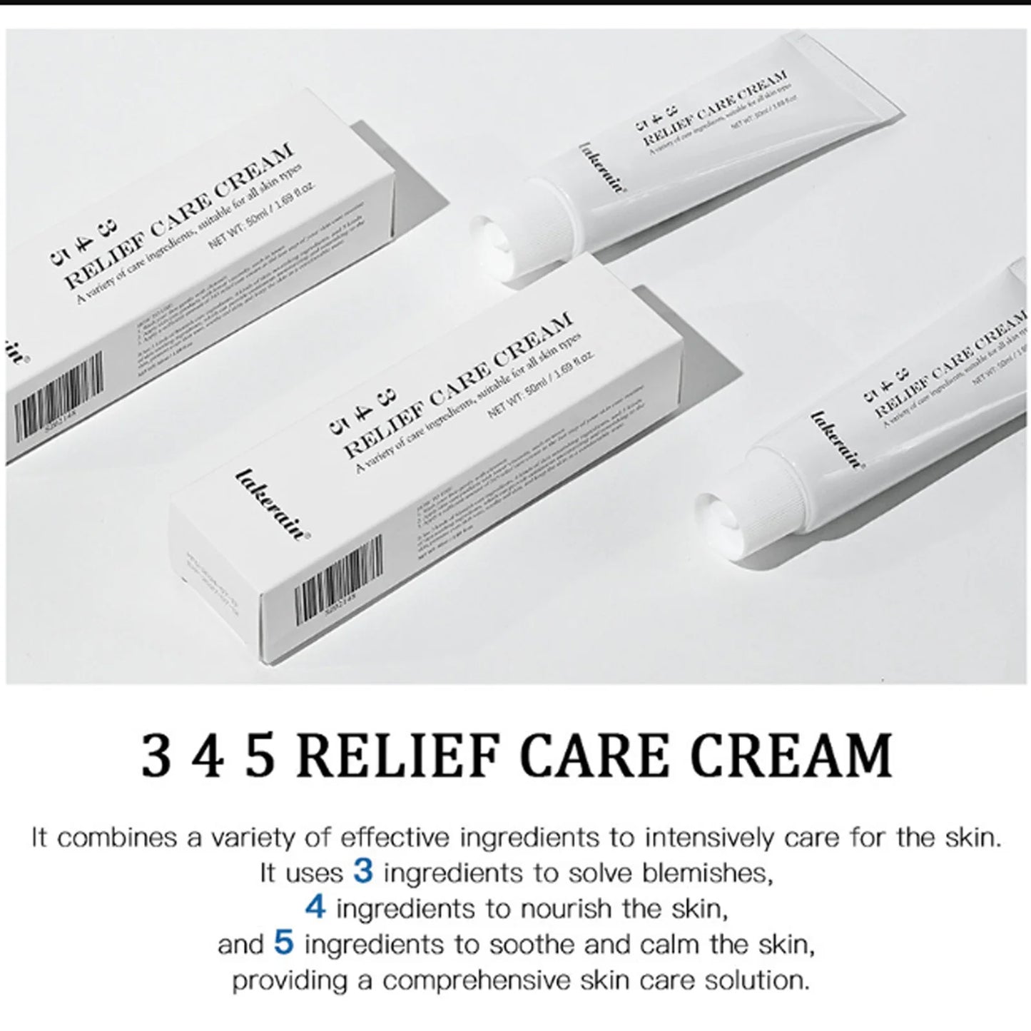 345 Relief Hydrating Face Cream - Moisturizing, Brightening, Lifting & Soothing
